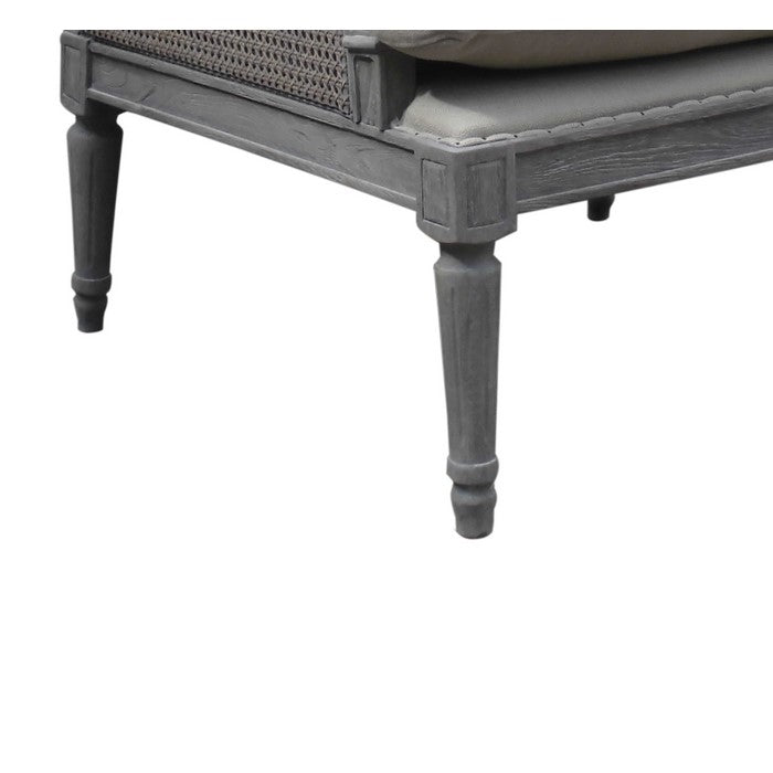 Hand Weaved Accent Chair with Padded Seat and Back, Gray