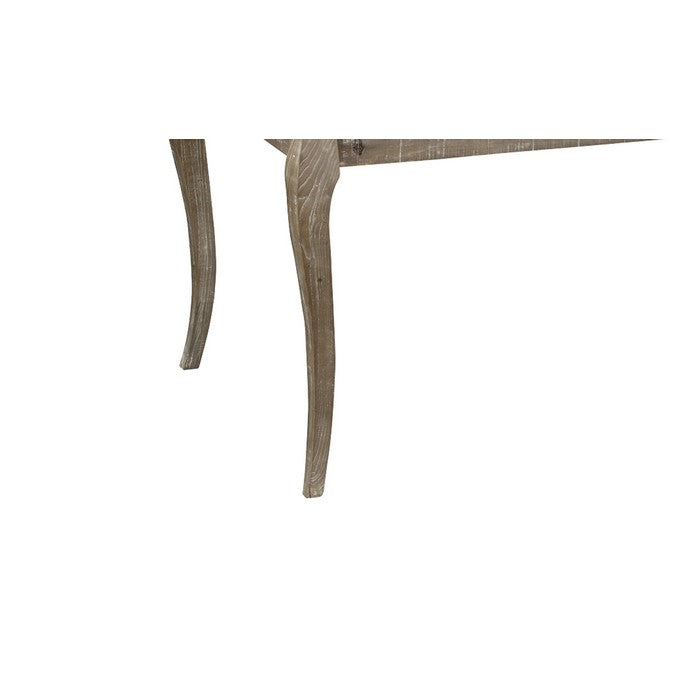 Rectangular Wooden Frame Dining Table with Saber Legs, Brown