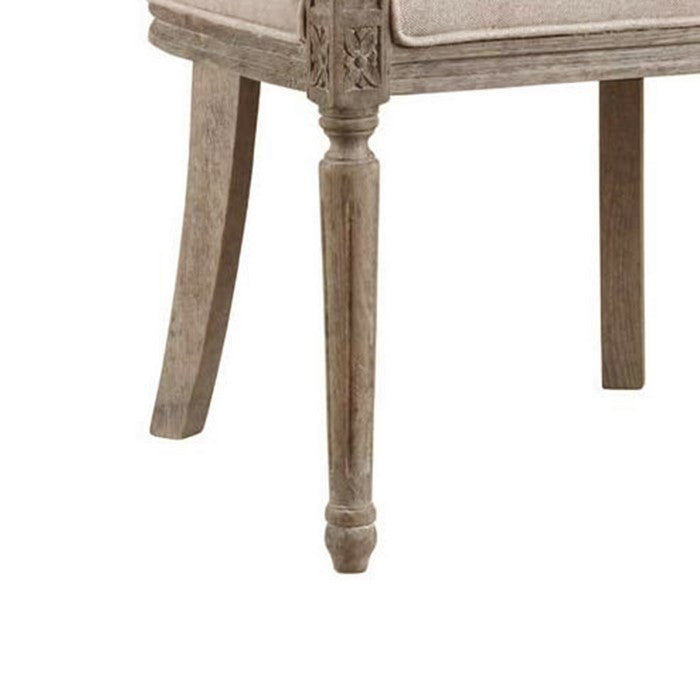 Fabric Upholstered Bucket Seat Accent Chair with Sloped Arm,Brown and Beige