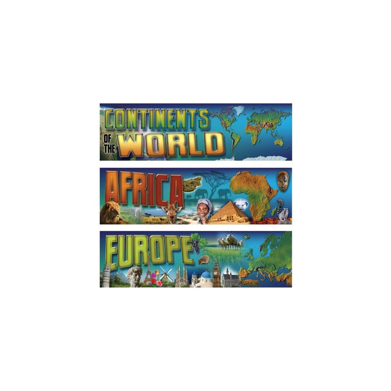 Carson Dellosa Mark Twain Continents of the World Bulletin Board Set (410034)
