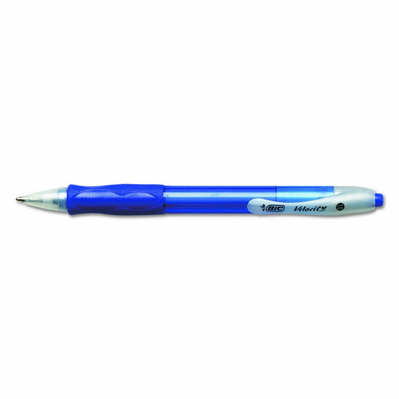 BIC Velocity Retractable Ball Pen, Medium Point (1.0mm), Blue, 12-Count