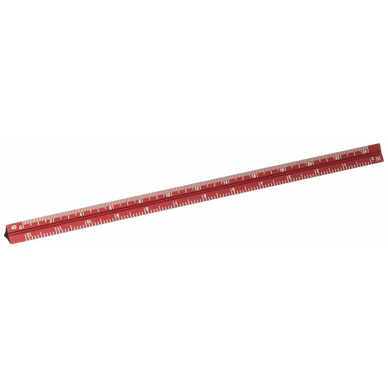 Alumicolor 3000 Series 6-Inch Red Mini Aluminum Triangular Engineer Scale (3210-4)