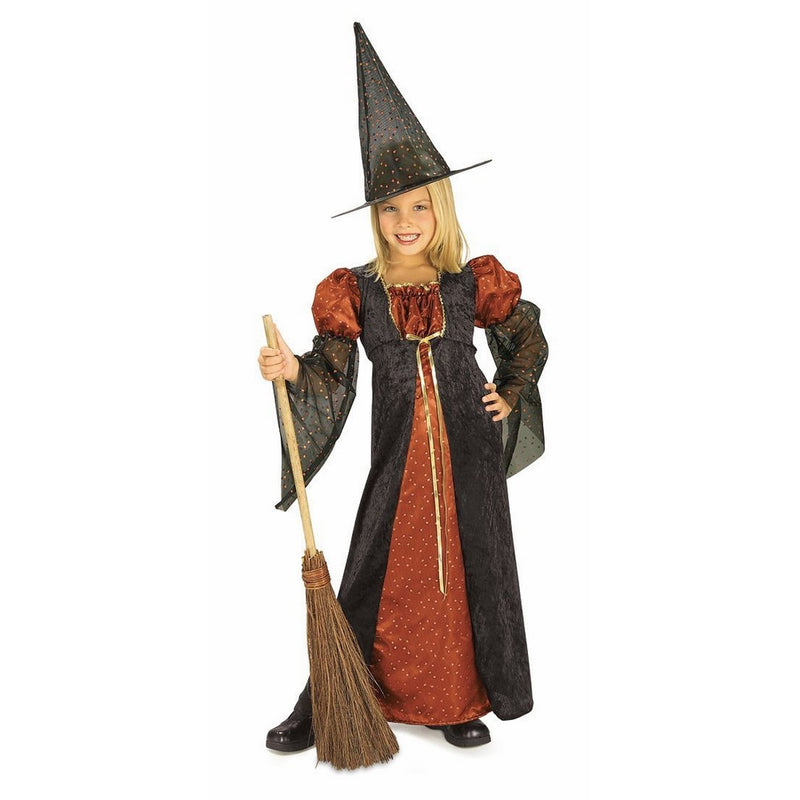 Rubie's Halloween Concepts Child's Orange Glitter Witch Costume, Medium