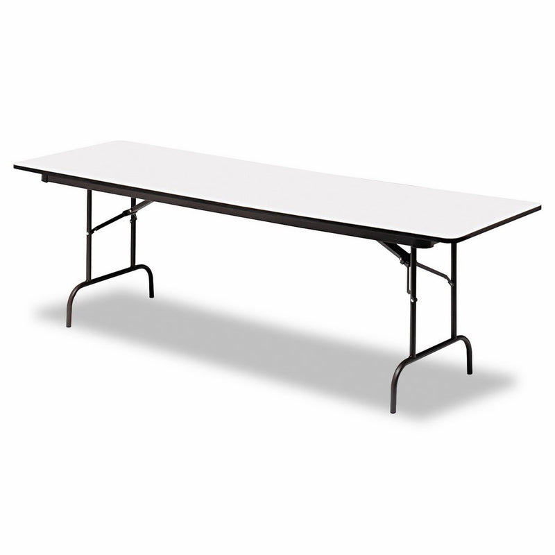 Iceberg ICE55237 Premium Wood Laminate Folding Table with Charcoal Steel Legs, 30" Length x 96" Width x 29" Height, Gray