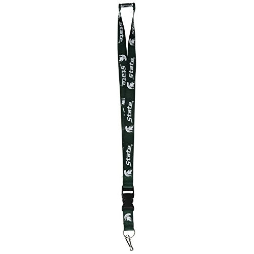 Michigan State Spartans Green Clip Lanyard Keychain Id Ticket - Green