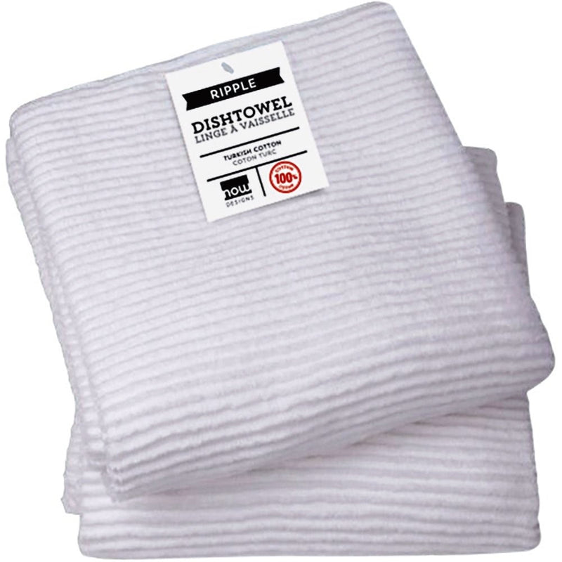 Now Designs Ripple Kitchen Towel, Set of 2, White