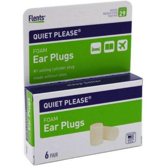 Flents Quiet! Please Foam Ear Plugs 6 Pairs (Pack of 3)