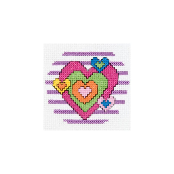 Bucilla My 1st Stitch Counted Mini Cross Stitch Kit, 45457 Heart