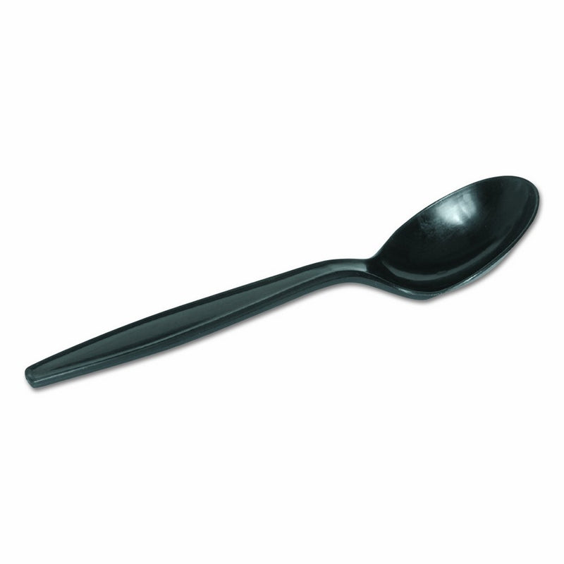 Dixie PSH51 Heavy Weight Polypropylene Soup Spoon, 5.75" Length, Black (Case of 1,000)
