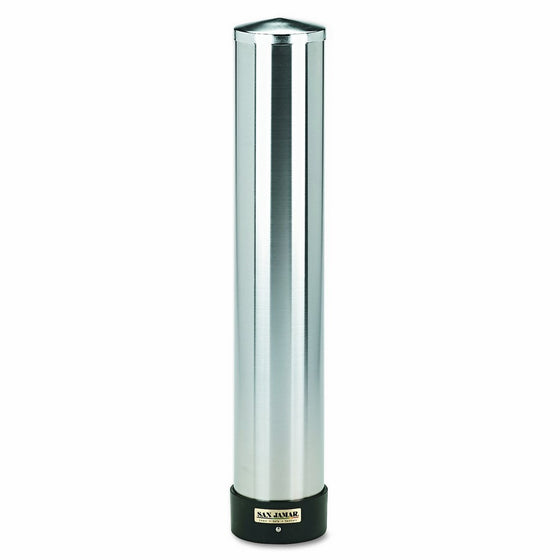 San Jamar C3400P 12-24 oz Stainless Steel Pull Type Beverage Cup Dispenser with Removable Cap