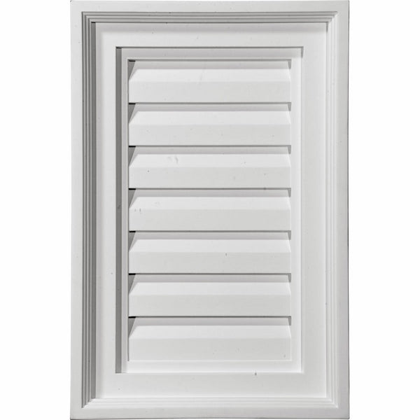 Ekena Millwork GVVE12X24F 12-Inch W x 24-Inch H x 2 1/8-Inch P Vertical Gable Vent Louver, Functional