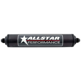 Allstar ALL40245 Black 12" Long x 2" Diameter Anodized Aluminum -10 AN Inlet/Outlet In-Line Fuel Filter Housing