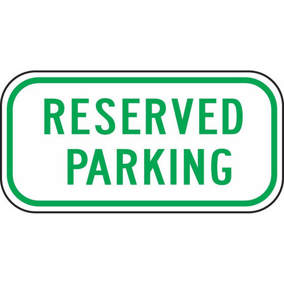 Accuform Signs FRP285RA Engineer-Grade Reflective Aluminum Parking Sign, Legend RESERVED PARKING, 6" Length x 12" Width x 0.080" Thickness, Green on White