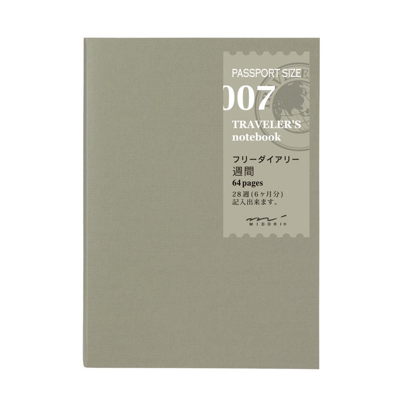 Midori Traveler's Notebook (Refill 007) Passport Size Weekly Diary