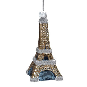 Kurt Adler 5-Inch Noble Gems Glass Eiffel Tower Ornament