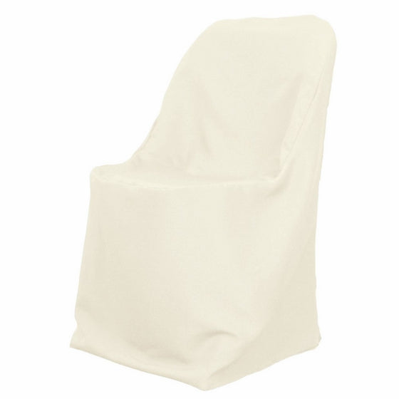 LinenTablecloth Polyester Folding Chair Cover Ivory