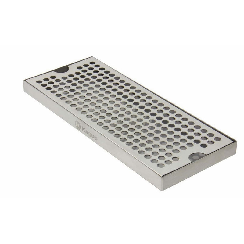 Kegco KC DP-125 Beer Drip Tray Surface No Drain Mount, 12", Stainless Steel