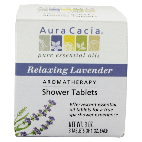 Shower Tablets Relaxing Lavender Aura Cacia 3 Pack Shower Tabs