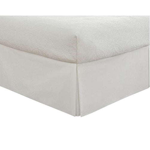 Lux Hotel Bedding Tailored Bed Skirt, Classic 14” Drop Length, Pleated Styling, Full, White