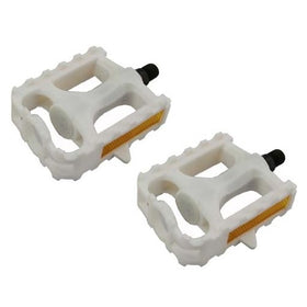 M.T.B Pedals 861 1/2" White. Bike pedals, bicycle pedal, for lowrider , beach cruiser, chopper, limo, stretch bike