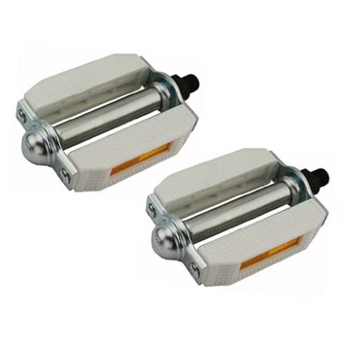 507 Pvc Pedals 1/2" White/Chrome. Bike pedals, bicycle pedal, for lowrider , beach cruiser, chopper, limo, stretch bike