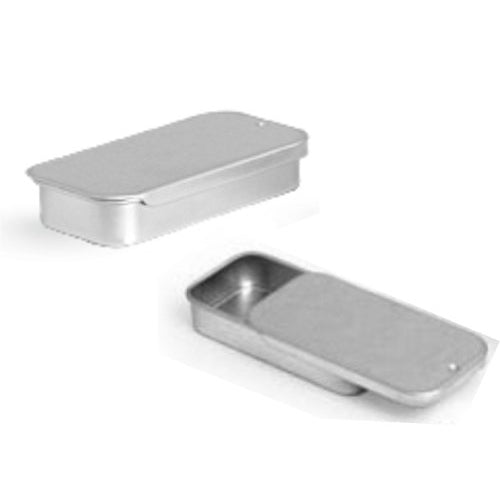 Metal Slide Top Tin Containers for Crafts Geocache Storage Survival Kit by MagnaKoys (10, 1.89" x 0.91" x 0.35")