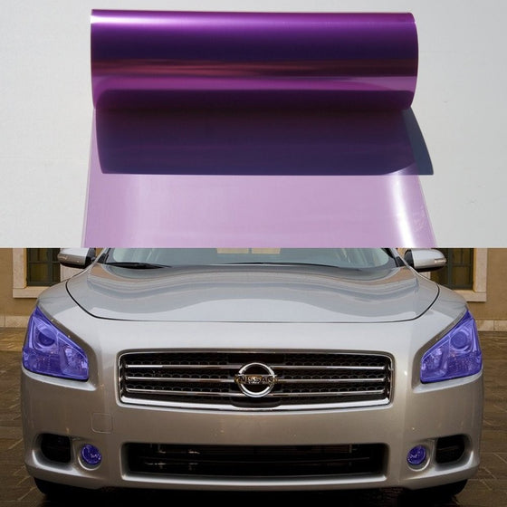 12 by 48 Inches Self Adhesive Headlight, Tail Lights, Fog Lights Tint Vinyl Film (12 X 48, Purple)