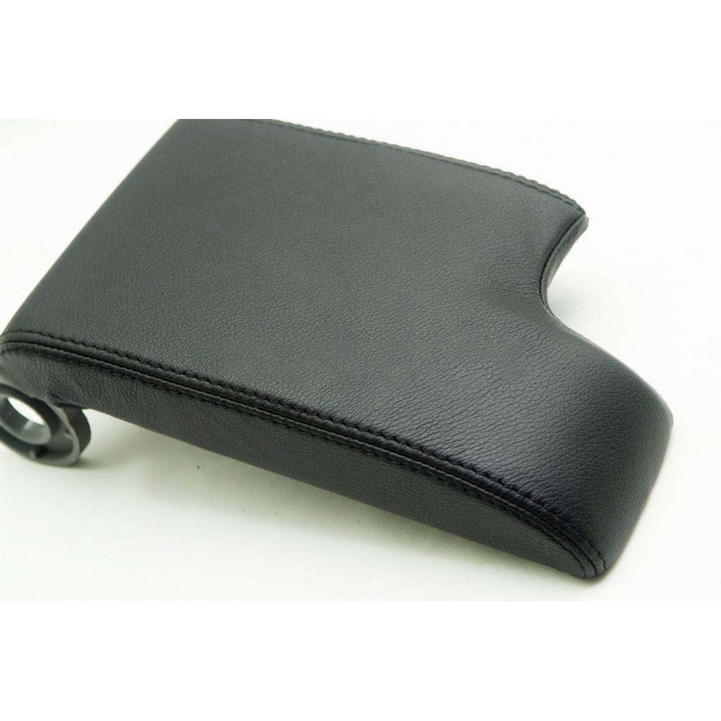 Fits 1999-2004 BMW E46 Real Black Leather Console Lid Armrest Cover with Black stitching (Leather Part Only)