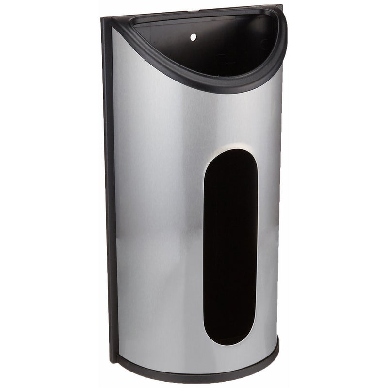 Estilo Wall Mount Bag Saver, Holder, and Dispenser, Brushed Stainless Steel Storage Solution with an Extra Wide Opening for Easy Access to Your Bags