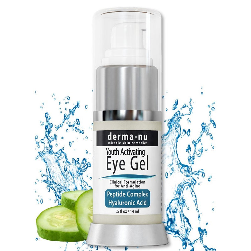 Anti Wrinkle Eye Cream Gel – Moisturizing Gel for Dark Circles Under the Eyes & Puffiness – Hyaluronic Acid Formula Infused Serum with Aloe Vera & Jojoba for Ageless Smooth Skin – .5oz