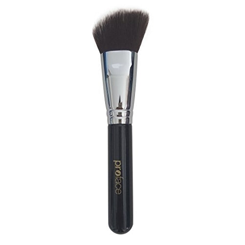 Mypreface Synthetic Blush and Bronzer Brush - Angled Kabuki Makeup Brush: Premium Foundation Brush Perfect for Face Contouring and Highlighting with Creams and Powders (Black)