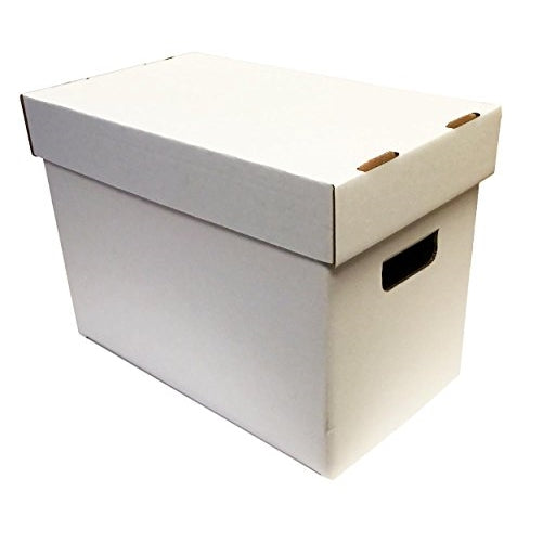 Bundle of 10 Magazine Cardboard Storage Boxes - WHITE without Graphics by Max Pro Collecting Supplies