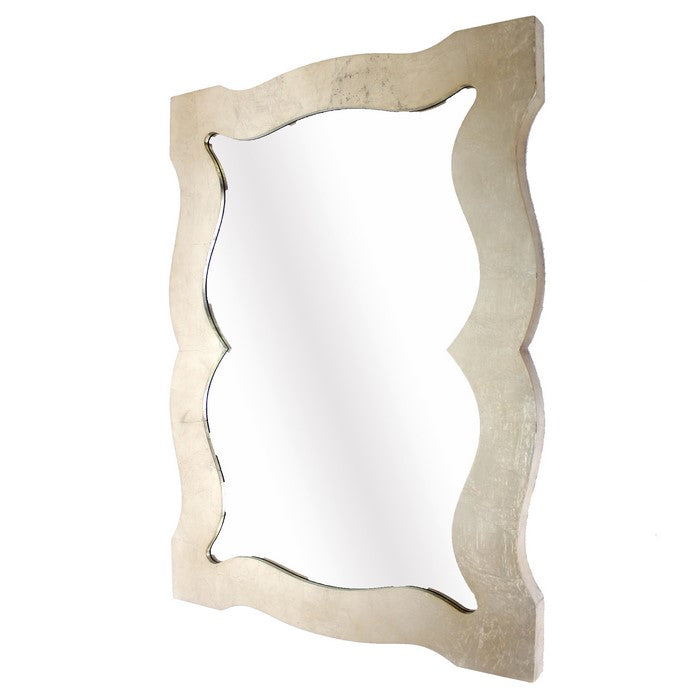 Traditional Style Wooden Wall Mirror with Bevelled Edges, Gold