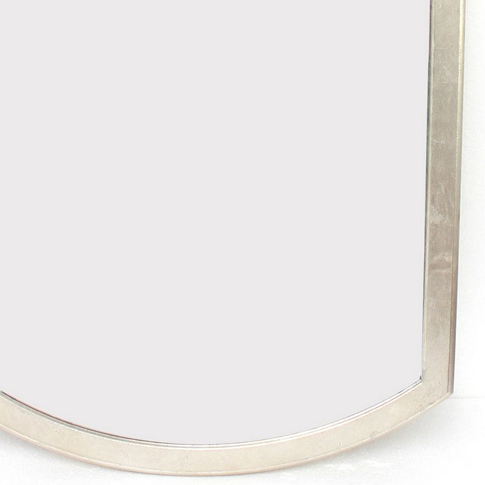 Contemporary Wooden Wall Mirror with Arched Top and Bottom, Gold