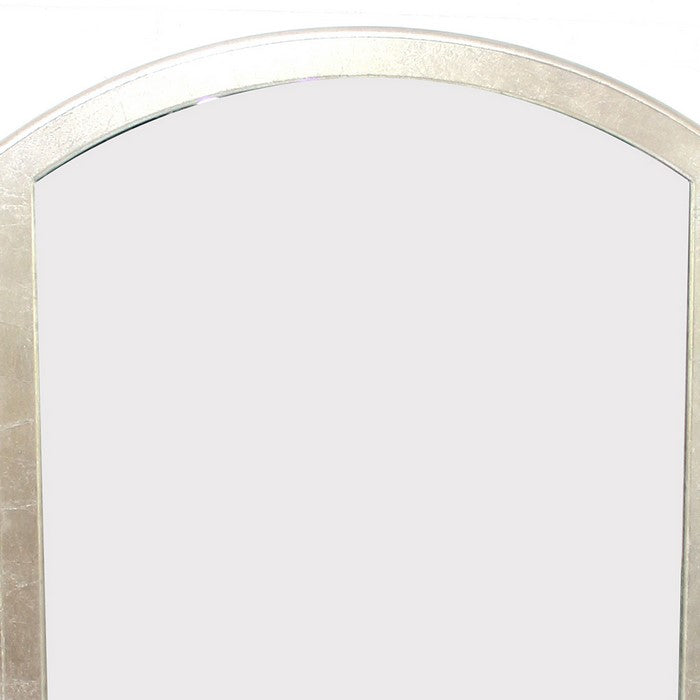 Contemporary Wooden Wall Mirror with Arched Top and Bottom, Gold