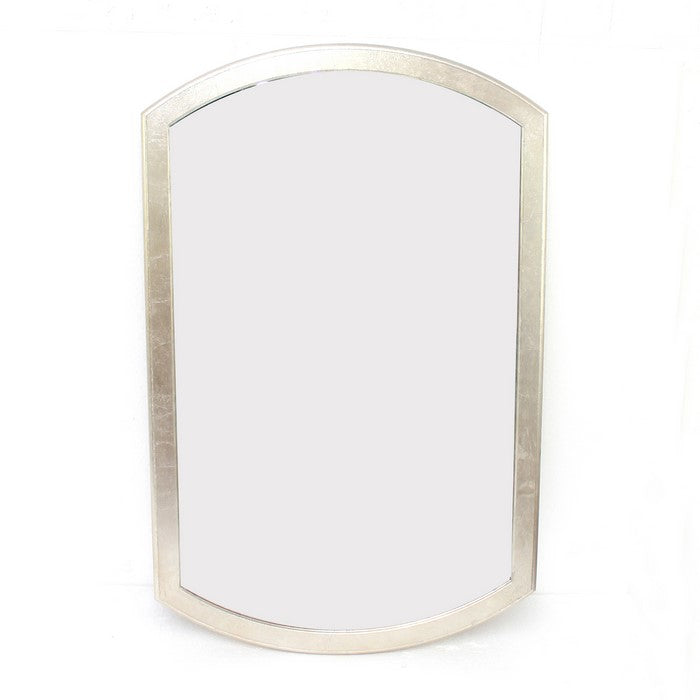 Contemporary Wooden Wall Mirror with Arched Top and Bottom, Gold