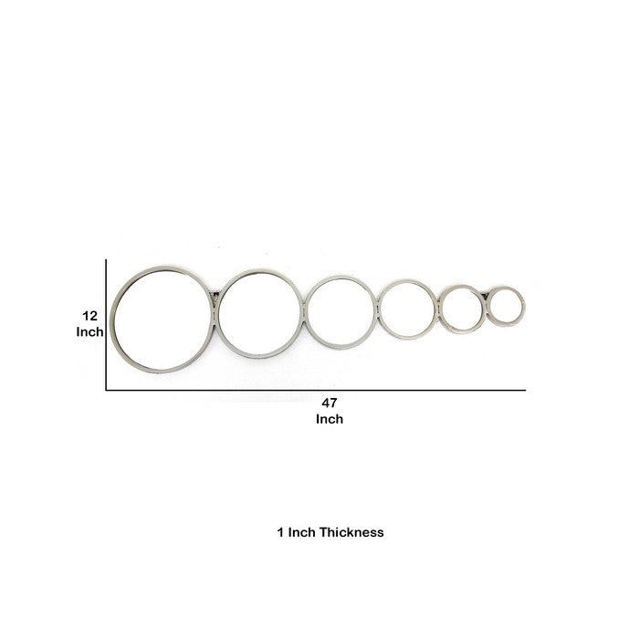 Metal Wall Decor in Multiple Sizes and Tapered Bubble Shape, Silver