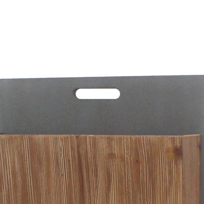 Wooden 2 Tier Functional Wall Magazine Rack, Brown and Black