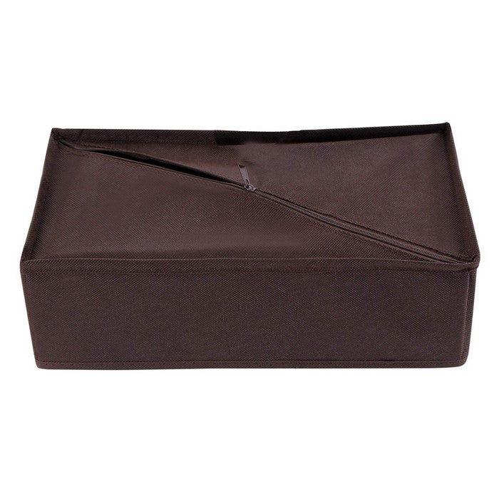 Wooden Undergarments Organizer and Drawer Divider with Cubbies, Set of 4, Brown