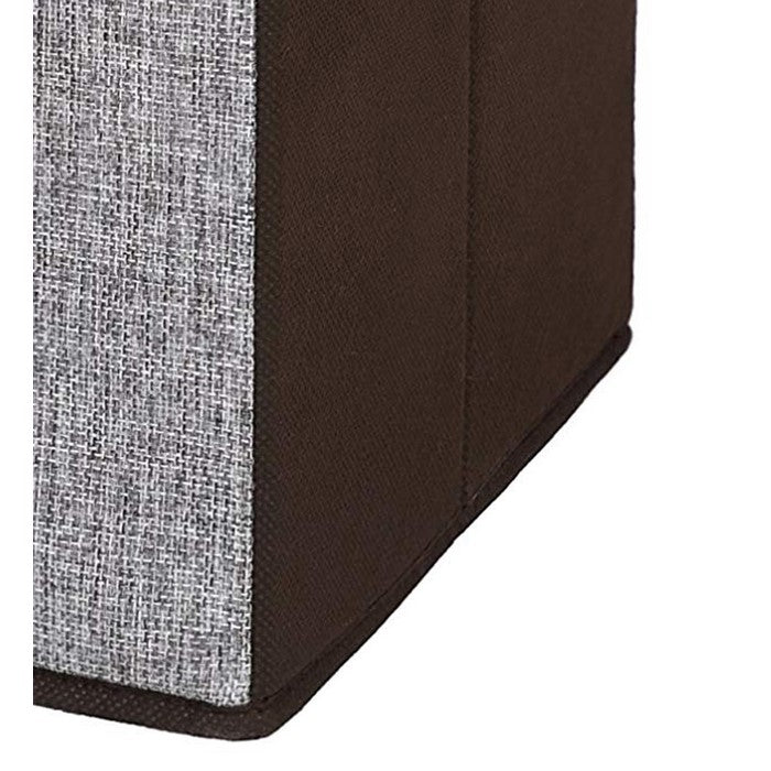 Clothes Storage Box with Fabric Wrapping, Set of 4, Brown and Gray