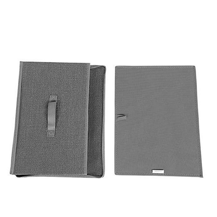 Wooden Frame Zippered Storage Boxes with Fabric Wrapping, Set of 3, Gray