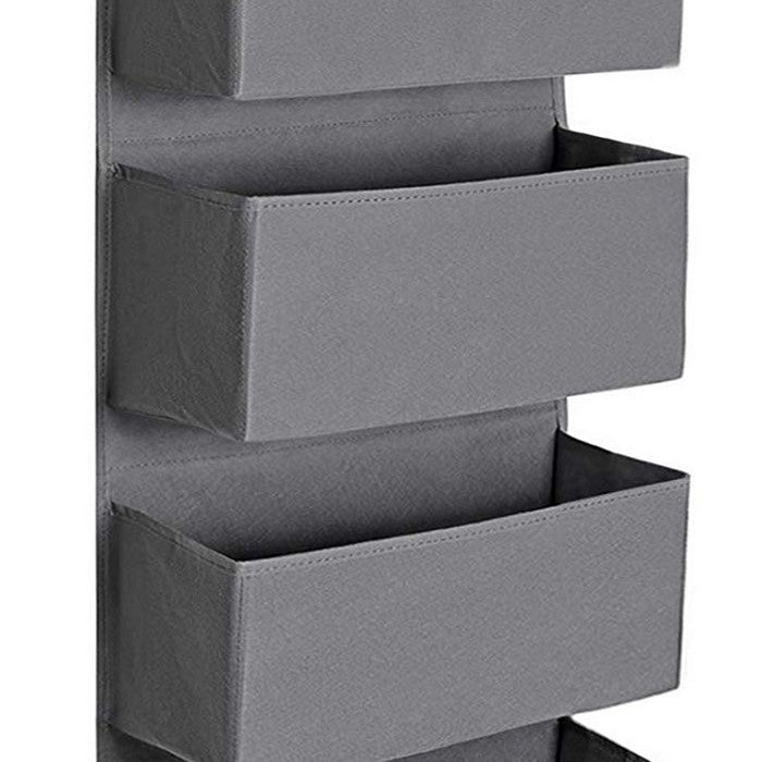 Wooden Frame Wall Hanging Storage Organizer with 4 Compartments, Gray