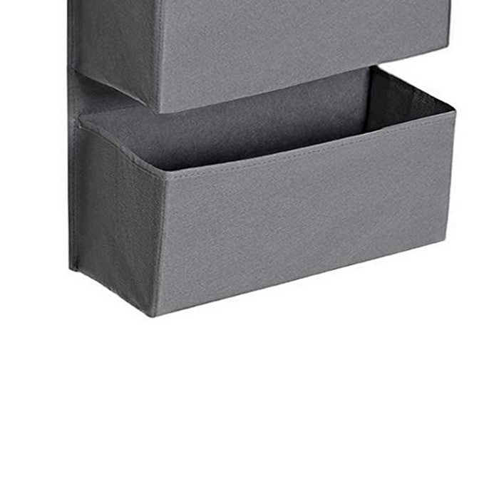 Wooden Frame Wall Hanging Storage Organizer with 4 Compartments, Gray