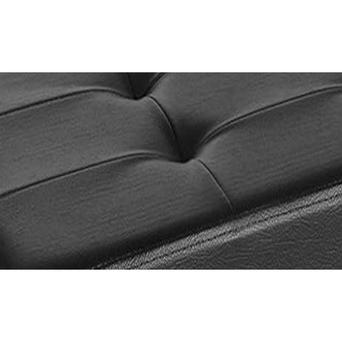 Leatherette Foldable Storage Ottoman Bench with Tufted Seating, Black