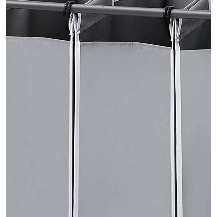 3 Bag Metal Frame Laundry Hamper with Casters, Gray