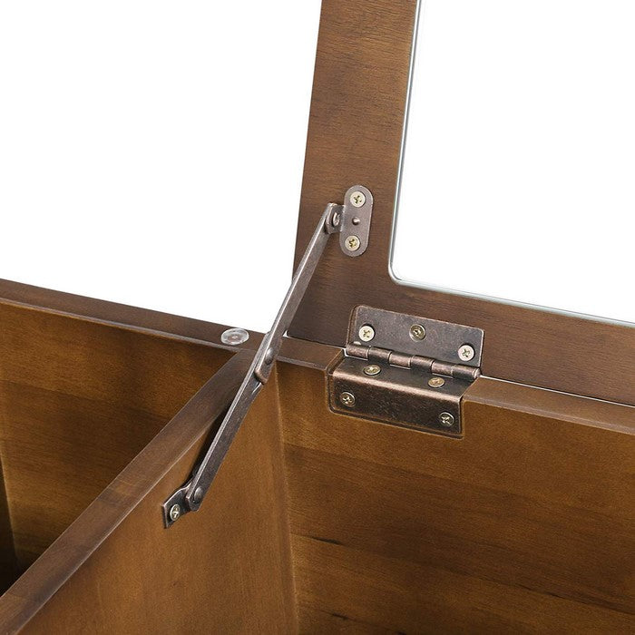 Wooden Dresser with 6 Organizers and 1 Lift Top Mirror, Brown