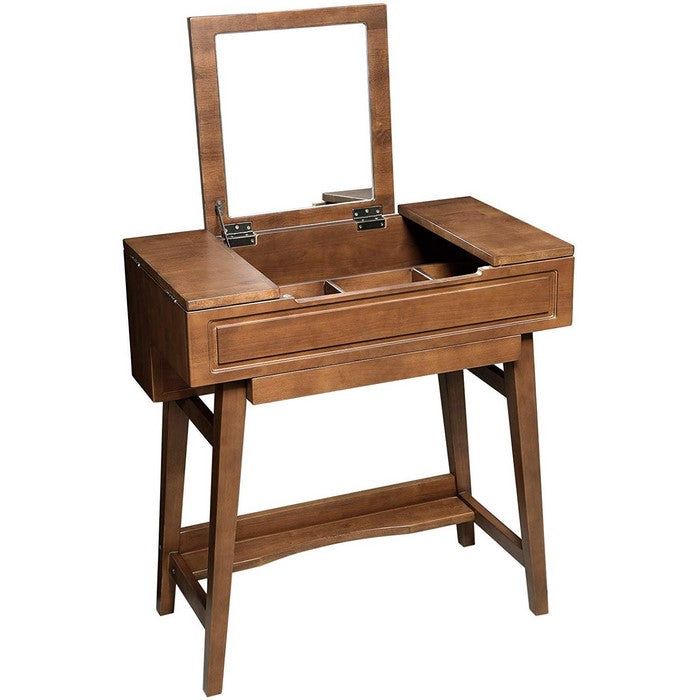 Wooden Dresser with 6 Organizers and 1 Lift Top Mirror, Brown