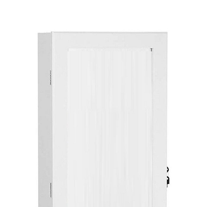 Jewelry Organizer Cabinet with Felt Lining and Multiple Hooks, White