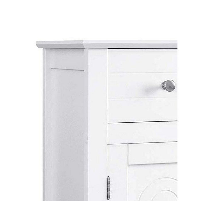 Plank Style Bathroom Cabinet with 1 Drawer and 2 Doors, White