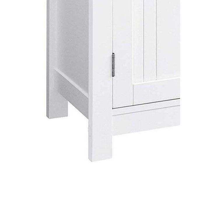Plank Style Bathroom Cabinet with 1 Drawer and 2 Doors, White